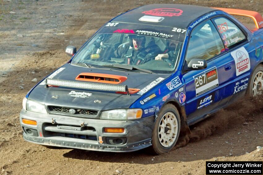 Dylan Helferich / Drake Dunigan Subaru Impreza comes through the spectator point on SS9, Arvon-Silver I.