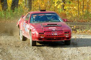 Al Dantes, Jr. / Joel Krumbach Mazda RX-7 LS comes through the spectator point on SS9, Arvon-Silver I.