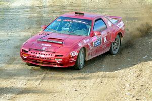 Al Dantes, Jr. / Joel Krumbach Mazda RX-7 LS comes through the spectator point on SS9, Arvon-Silver I.