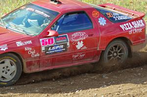 Al Dantes, Jr. / Joel Krumbach Mazda RX-7 LS comes through the spectator point on SS9, Arvon-Silver I.