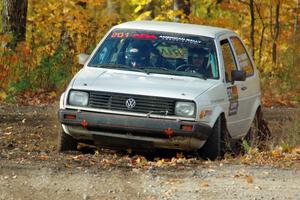 Adam VanDamme / Jake Carlson VW Golf comes through the spectator point on SS9, Arvon-Silver I.