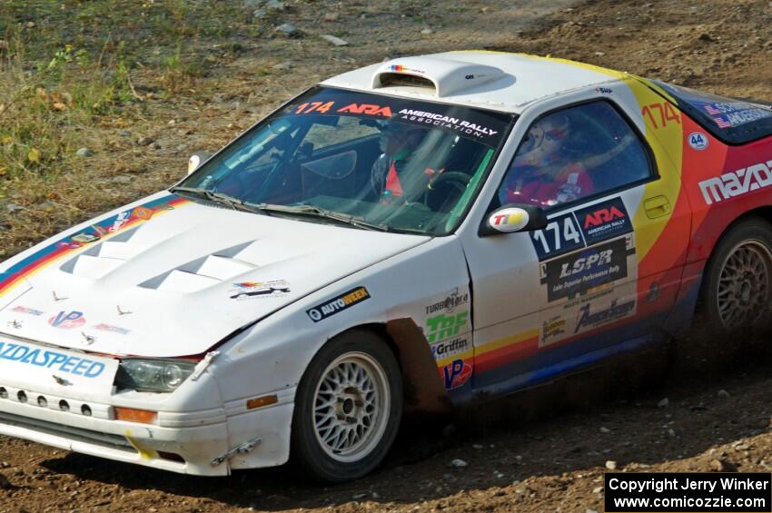 Kevin Schmidt / Jay Anderson Maxda RX-7 comes through the spectator point on SS9, Arvon-Silver I.