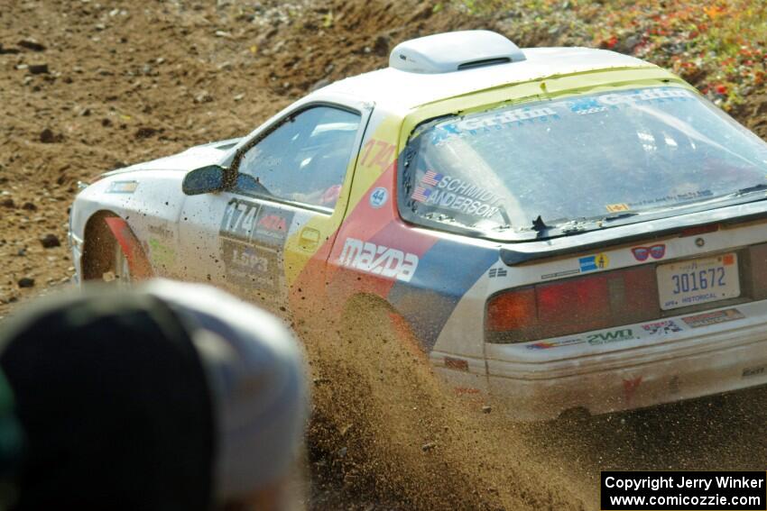 Kevin Schmidt / Jay Anderson Maxda RX-7 comes through the spectator point on SS9, Arvon-Silver I.