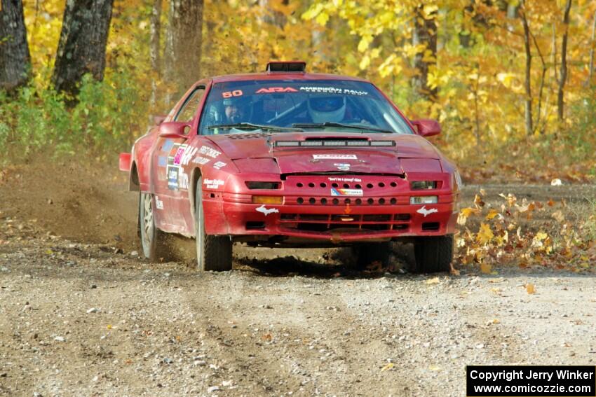 Al Dantes, Jr. / Joel Krumbach Mazda RX-7 LS comes through the spectator point on SS9, Arvon-Silver I.