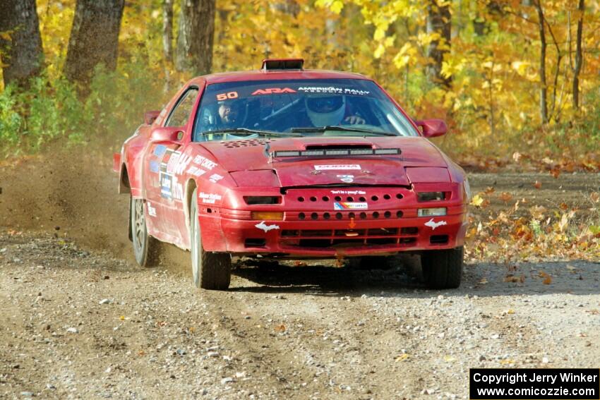 Al Dantes, Jr. / Joel Krumbach Mazda RX-7 LS comes through the spectator point on SS9, Arvon-Silver I.