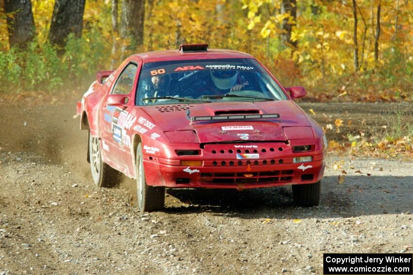 Al Dantes, Jr. / Joel Krumbach Mazda RX-7 LS comes through the spectator point on SS9, Arvon-Silver I.