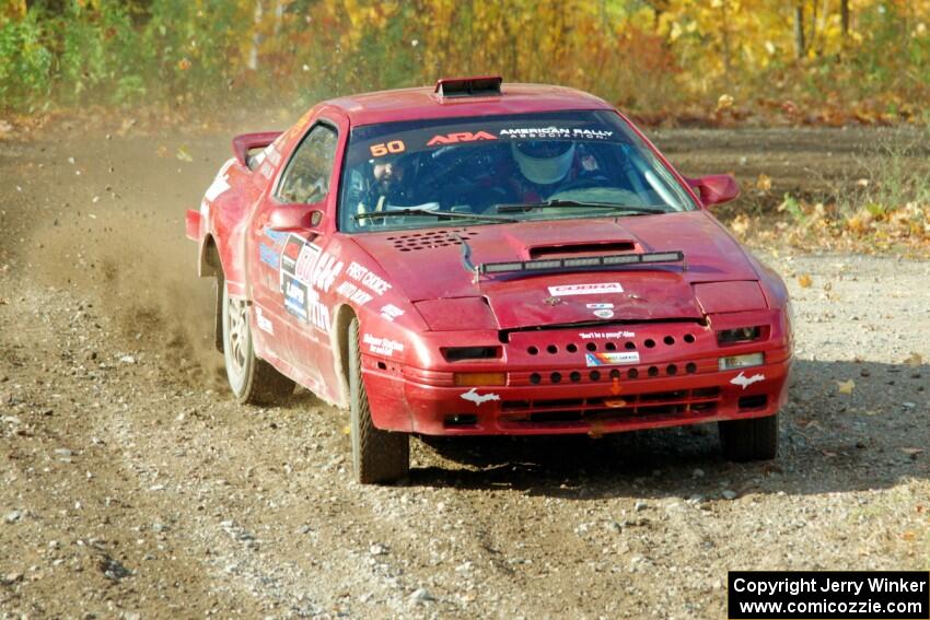 Al Dantes, Jr. / Joel Krumbach Mazda RX-7 LS comes through the spectator point on SS9, Arvon-Silver I.