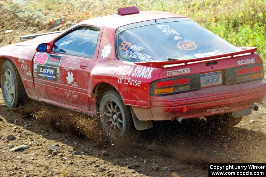 Al Dantes, Jr. / Joel Krumbach Mazda RX-7 LS comes through the spectator point on SS9, Arvon-Silver I.