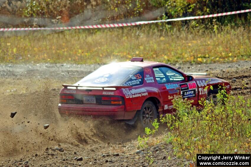 Al Dantes, Jr. / Joel Krumbach Mazda RX-7 LS comes through the spectator point on SS9, Arvon-Silver I.