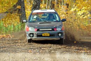 Greg Healey / Cindy Krolikowski Subaru Impeza Outback Sport comes through the spectator point on SS9, Arvon-Silver I.