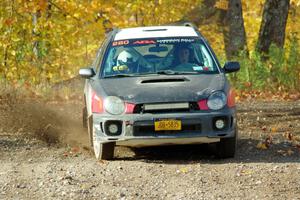 Greg Healey / Cindy Krolikowski Subaru Impeza Outback Sport comes through the spectator point on SS9, Arvon-Silver I.