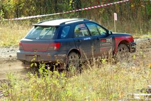 Greg Healey / Cindy Krolikowski Subaru Impeza Outback Sport comes through the spectator point on SS9, Arvon-Silver I.