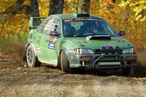 Geoff Weide / Derric Throne Subaru Impreza comes through the spectator point on SS9, Arvon-Silver I.