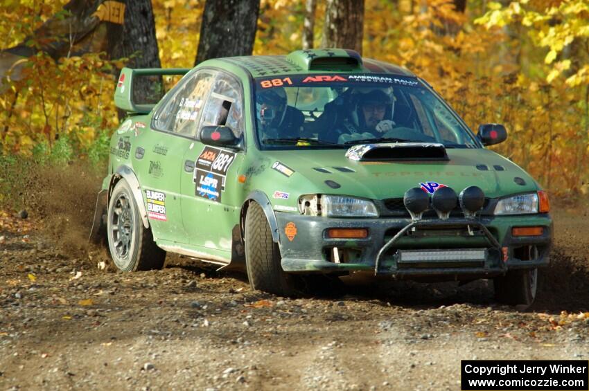 Geoff Weide / Derric Throne Subaru Impreza comes through the spectator point on SS9, Arvon-Silver I.