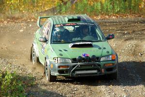 Geoff Weide / Derric Throne Subaru Impreza comes through the spectator point on SS9, Arvon-Silver I.