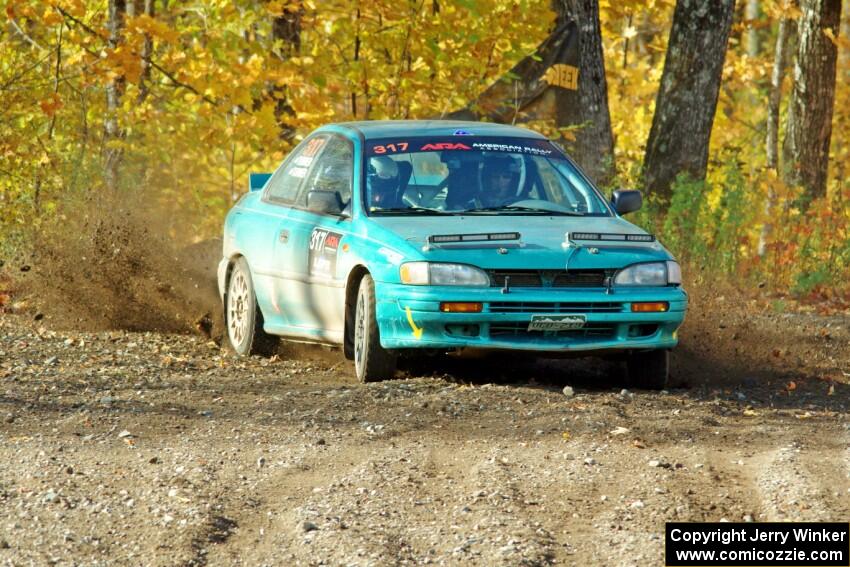 Kyle Turner / Kevin Turner Subaru Impreza comes through the spectator point on SS9, Arvon-Silver I.