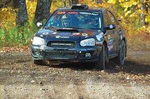 Scott Crouch / Mike Brown Subaru WRX comes through the spectator location on SS9, Arvon-Silver I.