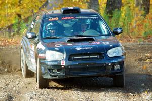 Scott Crouch / Mike Brown Subaru WRX comes through the spectator location on SS9, Arvon-Silver I.