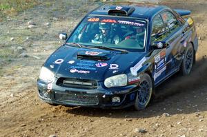 Scott Crouch / Mike Brown Subaru WRX comes through the spectator location on SS9, Arvon-Silver I.