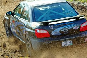 Scott Crouch / Mike Brown Subaru WRX comes through the spectator location on SS9, Arvon-Silver I.