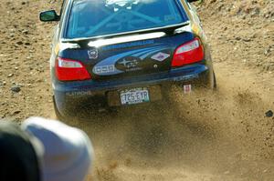 Scott Crouch / Mike Brown Subaru WRX comes through the spectator location on SS9, Arvon-Silver I.