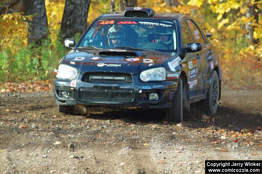 Scott Crouch / Mike Brown Subaru WRX comes through the spectator location on SS9, Arvon-Silver I.