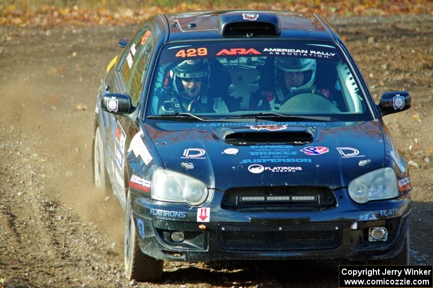 Scott Crouch / Mike Brown Subaru WRX comes through the spectator location on SS9, Arvon-Silver I.