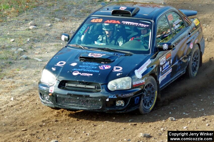 Scott Crouch / Mike Brown Subaru WRX comes through the spectator location on SS9, Arvon-Silver I.