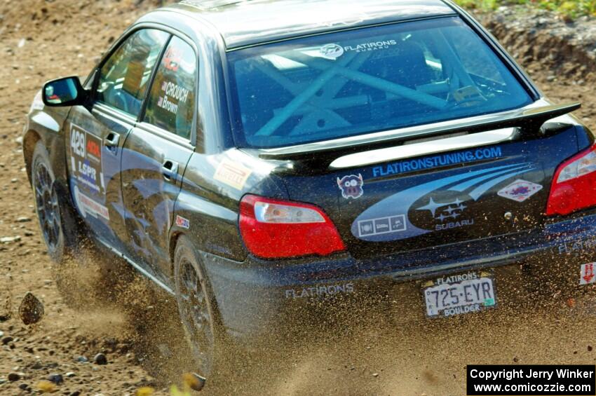 Scott Crouch / Mike Brown Subaru WRX comes through the spectator location on SS9, Arvon-Silver I.