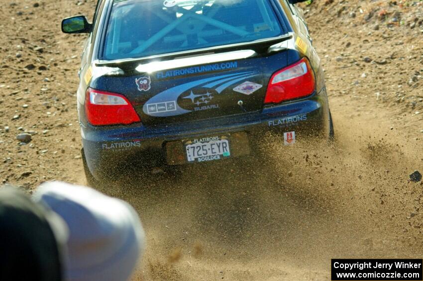 Scott Crouch / Mike Brown Subaru WRX comes through the spectator location on SS9, Arvon-Silver I.