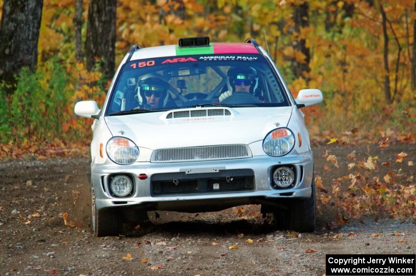 Ivo Draganov / Vladimir Yanev Subaru WRX Wagon comes through the spectator location on SS9, Arvon-Silver I.