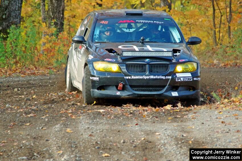 George Hammerbeck / Lewis May BMW 335xi comes through the spectator location on SS9, Arvon-Silver I.