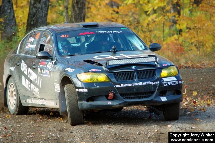 George Hammerbeck / Lewis May BMW 335xi comes through the spectator location on SS9, Arvon-Silver I.