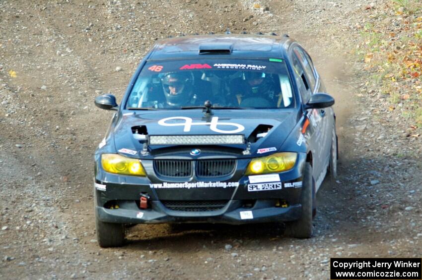 George Hammerbeck / Lewis May BMW 335xi comes through the spectator location on SS9, Arvon-Silver I.