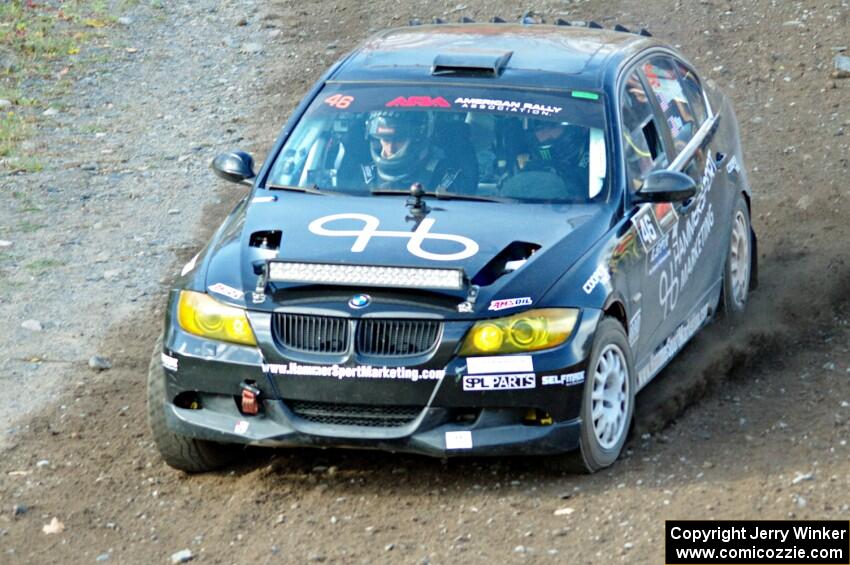 George Hammerbeck / Lewis May BMW 335xi comes through the spectator location on SS9, Arvon-Silver I.