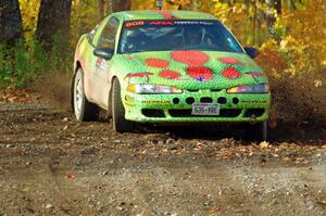 Eric Carlson / Camille Carlson Mitsubishi Eclipse comes through the spectator location on SS9, Arvon-Silver I.