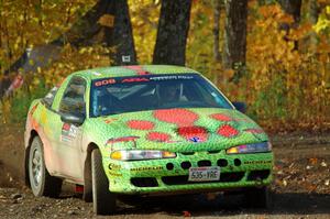 Eric Carlson / Camille Carlson Mitsubishi Eclipse comes through the spectator location on SS9, Arvon-Silver I.