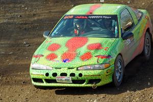 Eric Carlson / Camille Carlson Mitsubishi Eclipse comes through the spectator location on SS9, Arvon-Silver I.