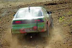 Eric Carlson / Camille Carlson Mitsubishi Eclipse comes through the spectator location on SS9, Arvon-Silver I.