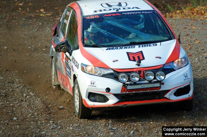 John Sharps / Gabriel Nieves Honda Fit comes through the spectator location on SS9, Arvon-Silver I.