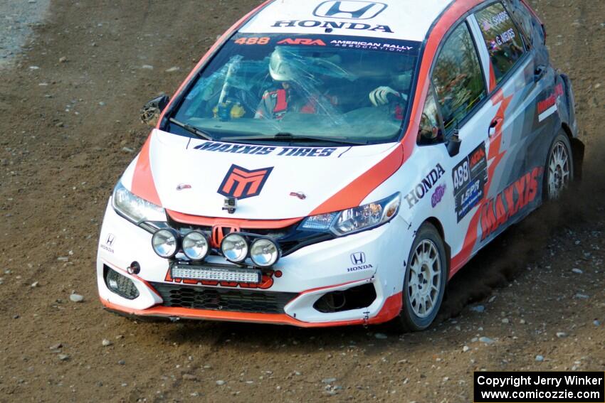 John Sharps / Gabriel Nieves Honda Fit comes through the spectator location on SS9, Arvon-Silver I.