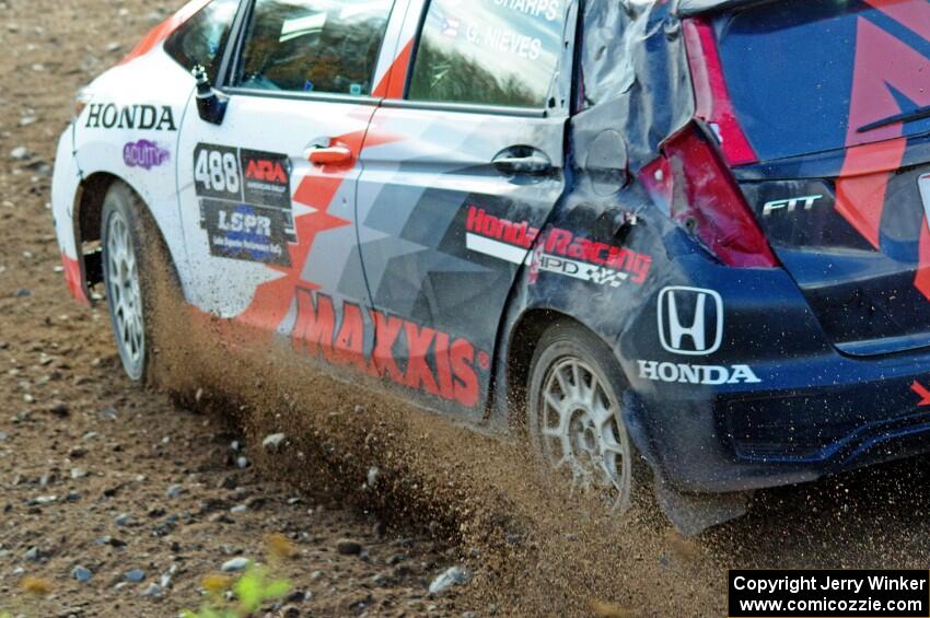 John Sharps / Gabriel Nieves Honda Fit comes through the spectator location on SS9, Arvon-Silver I.