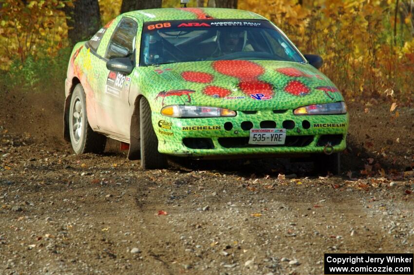 Eric Carlson / Camille Carlson Mitsubishi Eclipse comes through the spectator location on SS9, Arvon-Silver I.