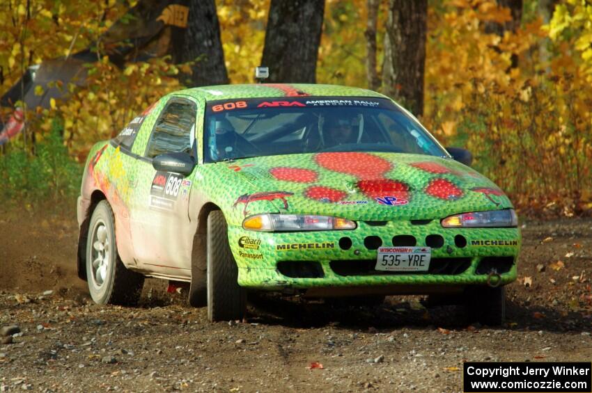 Eric Carlson / Camille Carlson Mitsubishi Eclipse comes through the spectator location on SS9, Arvon-Silver I.