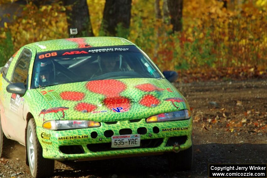 Eric Carlson / Camille Carlson Mitsubishi Eclipse comes through the spectator location on SS9, Arvon-Silver I.