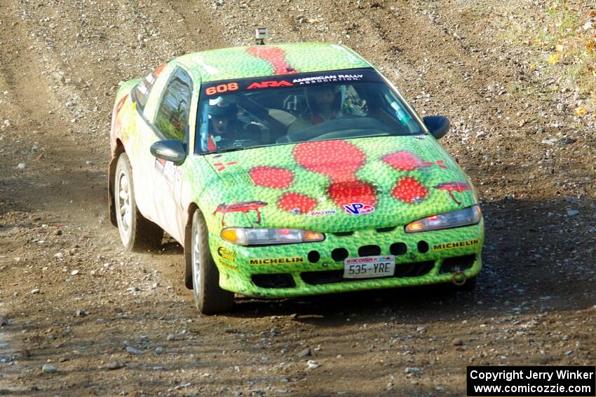 Eric Carlson / Camille Carlson Mitsubishi Eclipse comes through the spectator location on SS9, Arvon-Silver I.