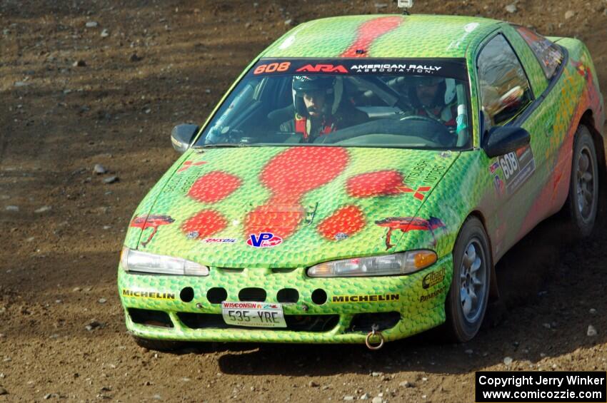 Eric Carlson / Camille Carlson Mitsubishi Eclipse comes through the spectator location on SS9, Arvon-Silver I.