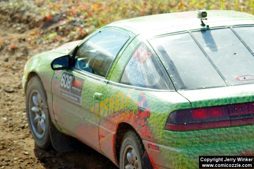 Eric Carlson / Camille Carlson Mitsubishi Eclipse comes through the spectator location on SS9, Arvon-Silver I.