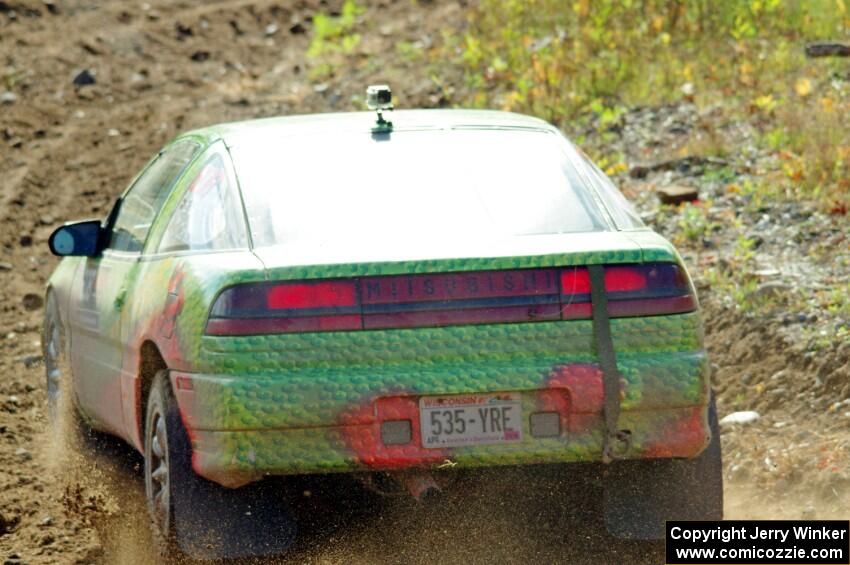 Eric Carlson / Camille Carlson Mitsubishi Eclipse comes through the spectator location on SS9, Arvon-Silver I.