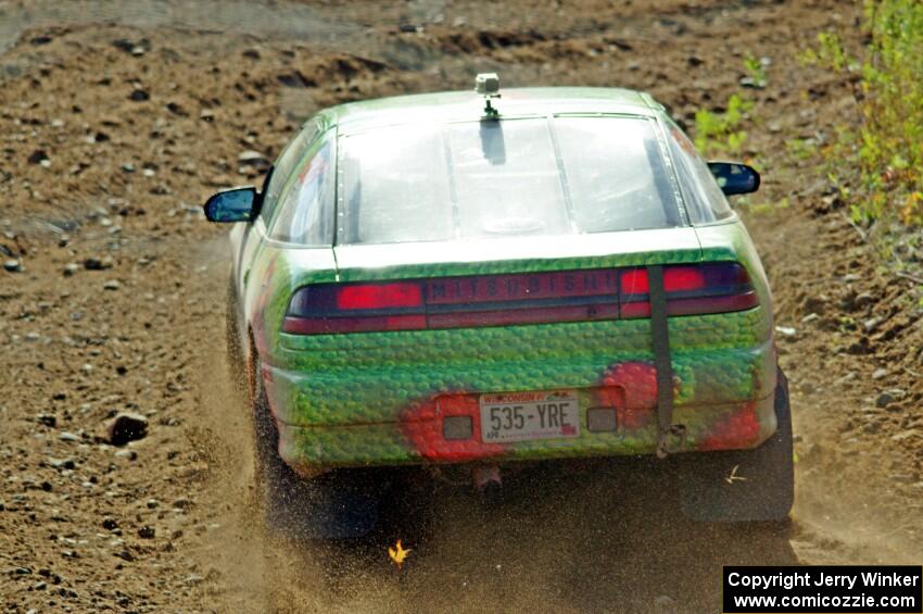 Eric Carlson / Camille Carlson Mitsubishi Eclipse comes through the spectator location on SS9, Arvon-Silver I.